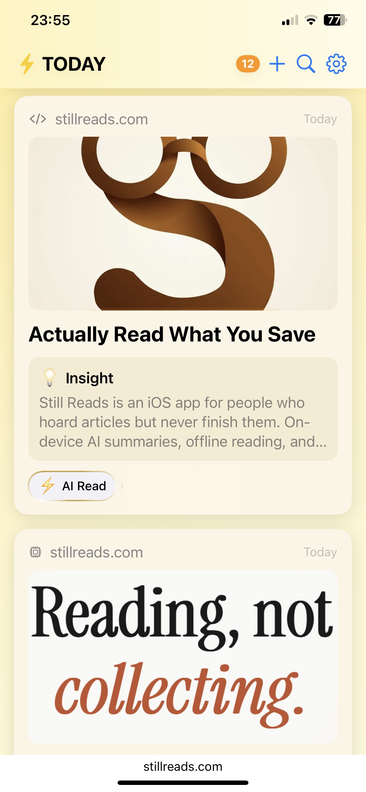 Still Reads app screenshot